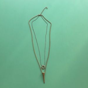 Necklace- silver and gold long necklace